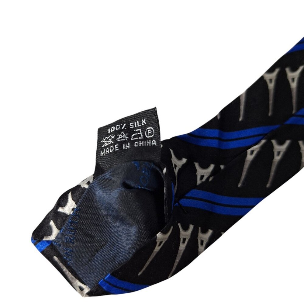 Robin Ruth Eiffel Tower Print Silk Necktie - image 8